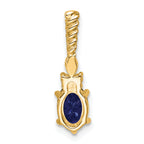 14K Polish Diamond and Lab Created Sapphire Twisted Chain Slide