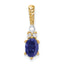 14K Polish Diamond and Lab Created Sapphire Twisted Chain Slide