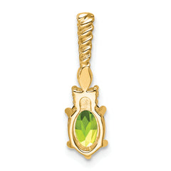 14K Polished Diamond and Peridot Twisted Chain Slide