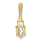 14K Polished Diamond and White Topaz Twisted Chain Slide
