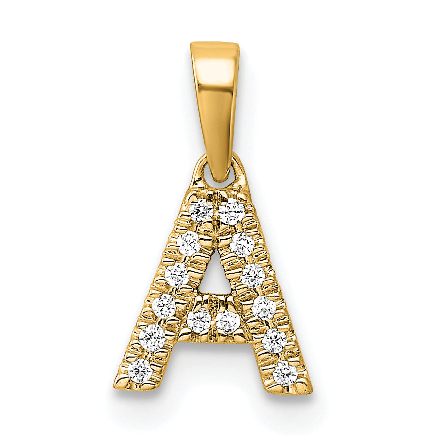 10K Diamond Letter A Initial with Bail Pendant Main image