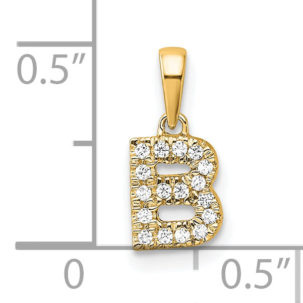 10K Diamond Letter B Initial with Bail Pendant Secondary image