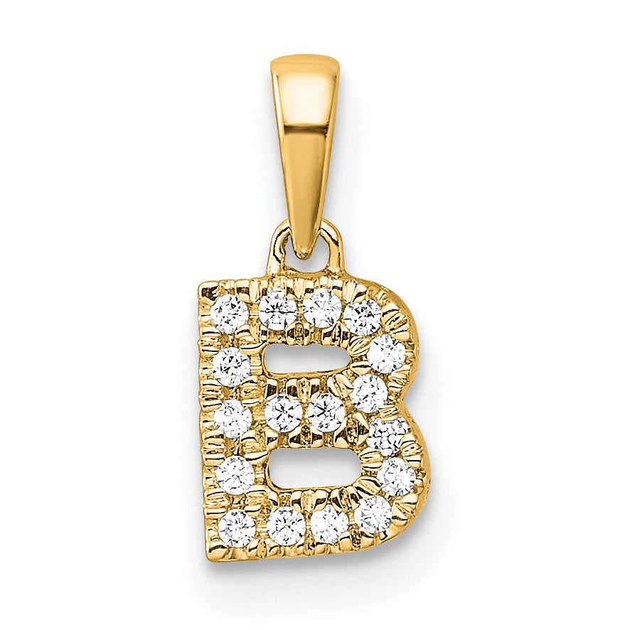 10K Diamond Letter B Initial with Bail Pendant Main image
