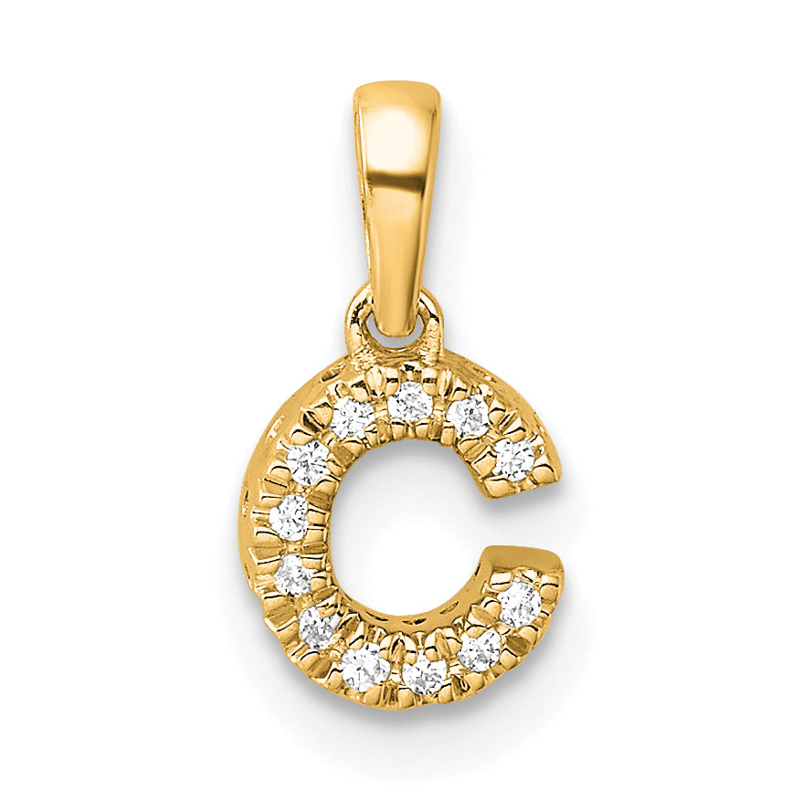 10K Diamond Letter C Initial with Bail Pendant