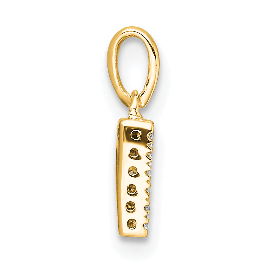 10K Diamond Letter D Initial with Bail Pendant