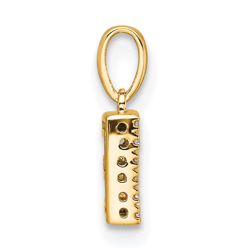 10K Diamond Letter E Initial with Bail Pendant