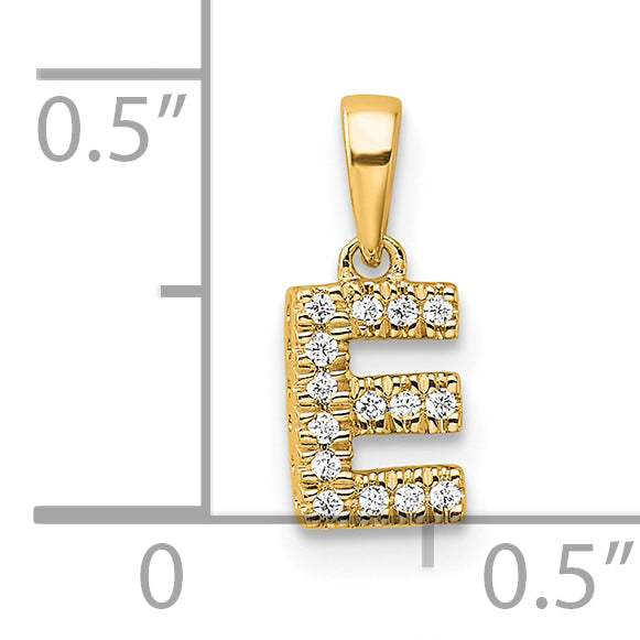 10K Diamond Letter E Initial with Bail Pendant Secondary image