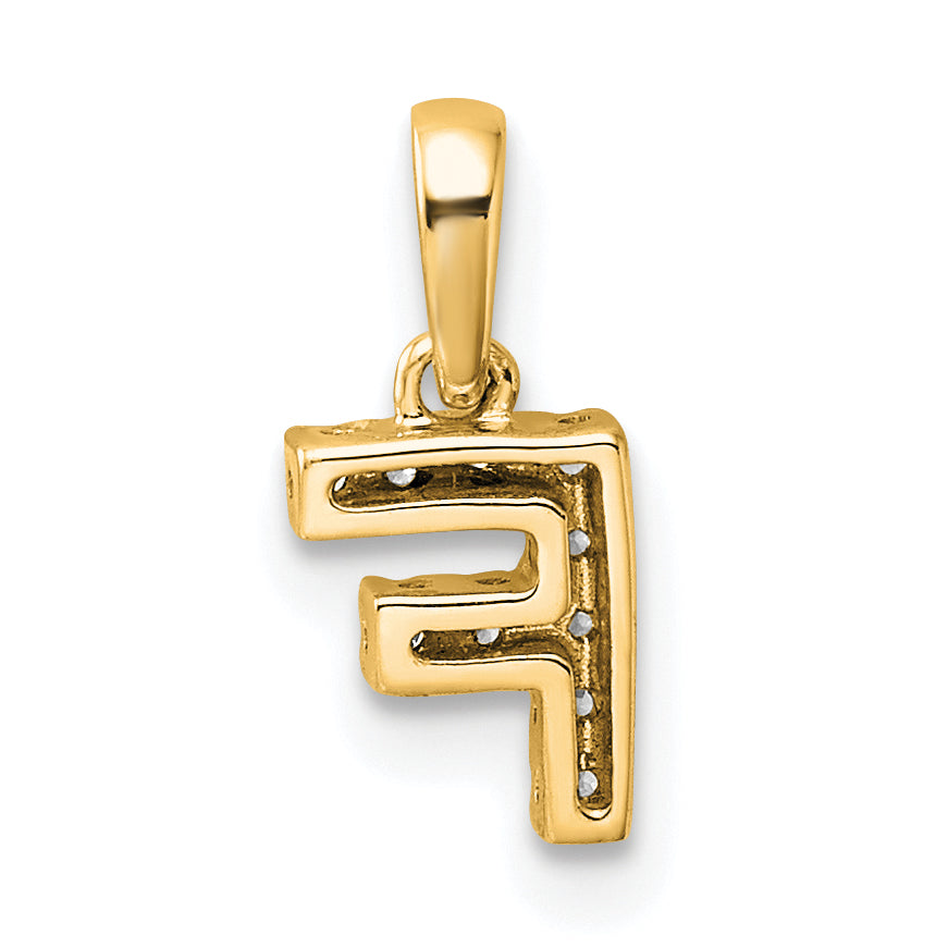 10K Diamond Letter F Initial with Bail Pendant
