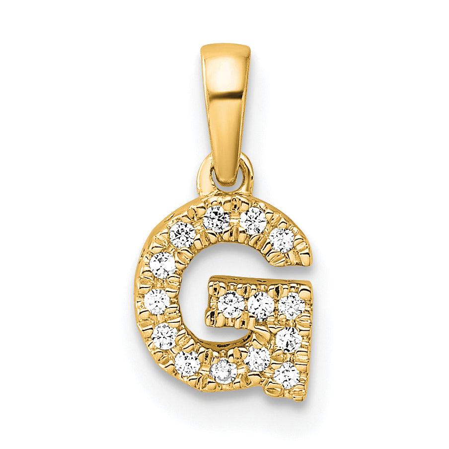 10K Diamond Letter G Initial with Bail Pendant Main image