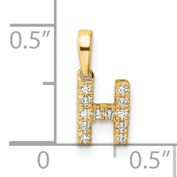10K Diamond Letter H Initial with Bail Pendant Secondary image