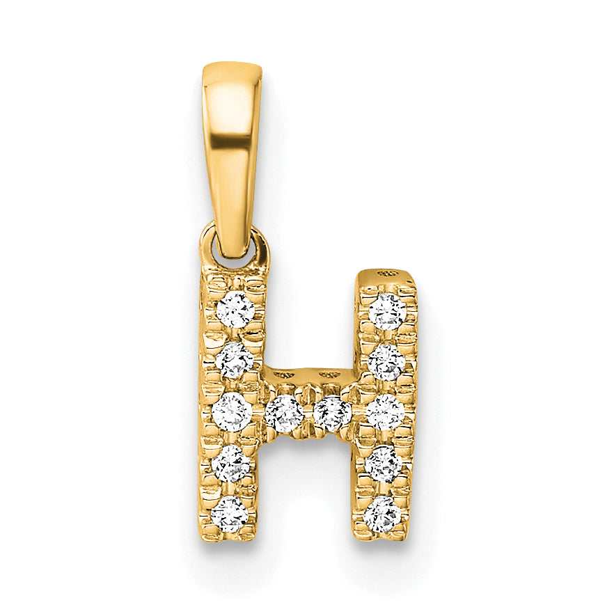 10K Diamond Letter H Initial with Bail Pendant