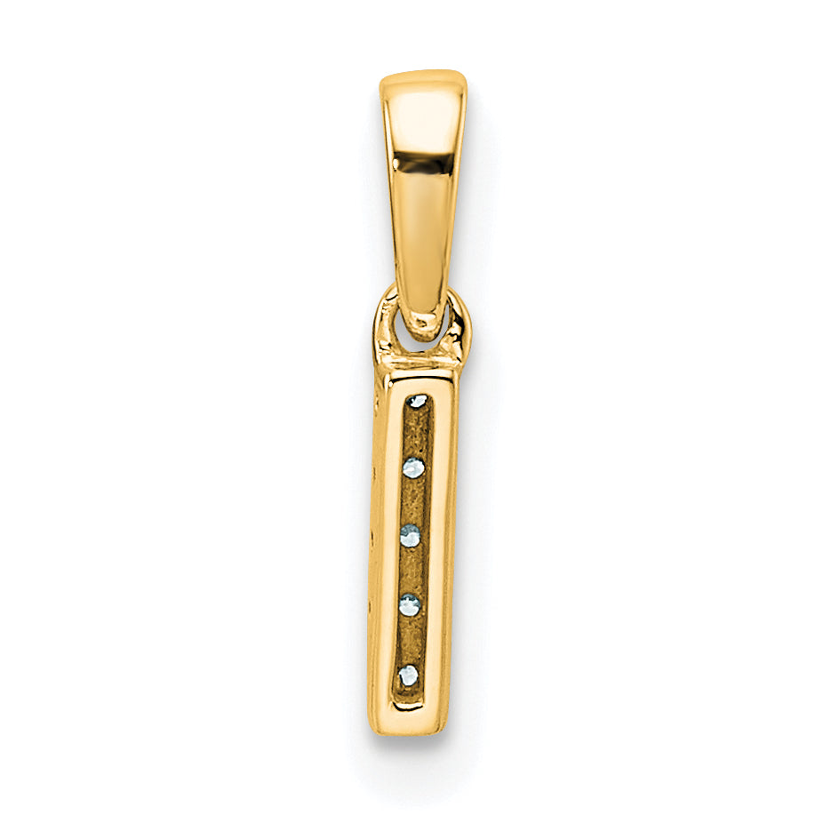 10K Diamond Letter I Initial with Bail Pendant