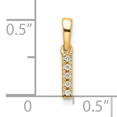 10K Diamond Letter I Initial with Bail Pendant