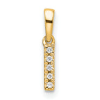 10K Diamond Letter I Initial with Bail Pendant