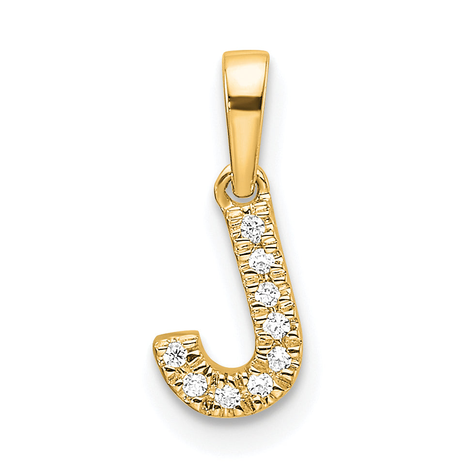10K Diamond Letter J Initial with Bail Pendant Main image
