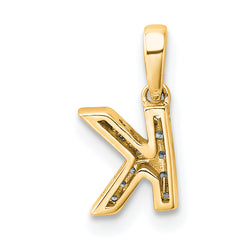 10K Diamond Letter K  Initial with Bail Pendant