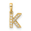 10K Diamond Letter K  Initial with Bail Pendant