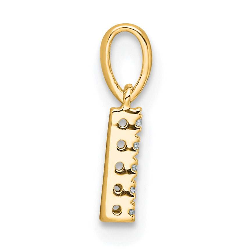 10K Diamond Letter L Initial with Bail Pendant
