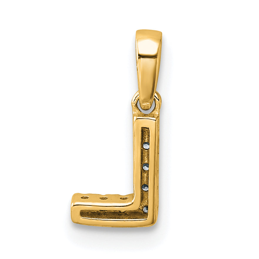 10K Diamond Letter L Initial with Bail Pendant