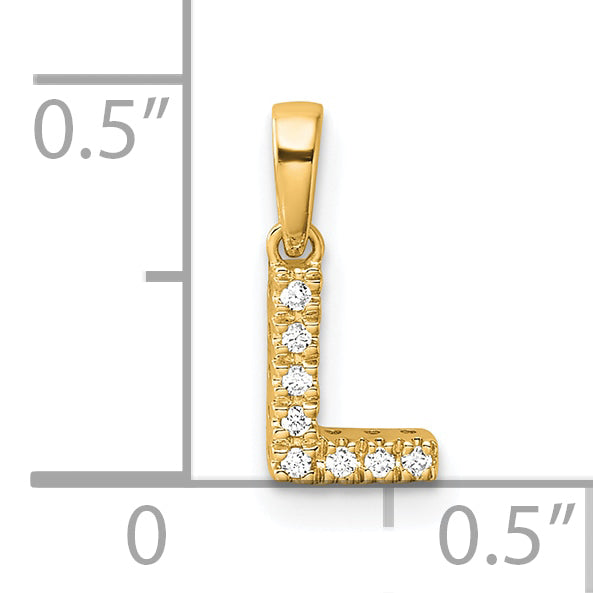 10K Diamond Letter L Initial with Bail Pendant
