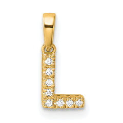 10K Diamond Letter L Initial with Bail Pendant