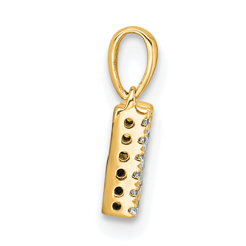 10K Diamond Letter M Initial with Bail Pendant