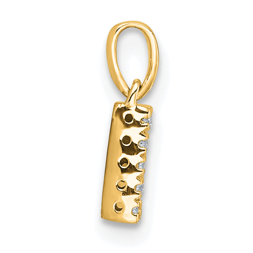 10K Diamond Letter N Initial with Bail Pendant