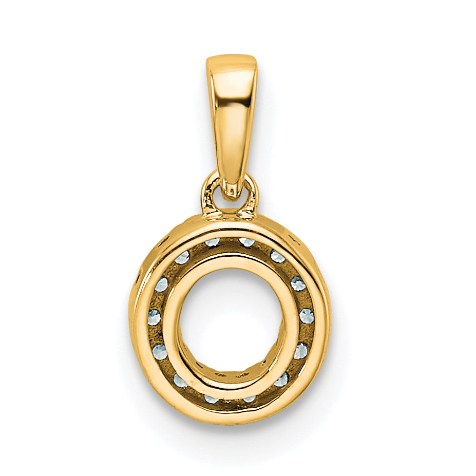 10K Diamond Letter O Initial with Bail Pendant