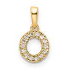 10K Diamond Letter O Initial with Bail Pendant