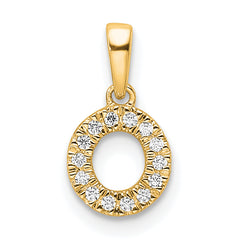 10K Diamond Letter O Initial with Bail Pendant