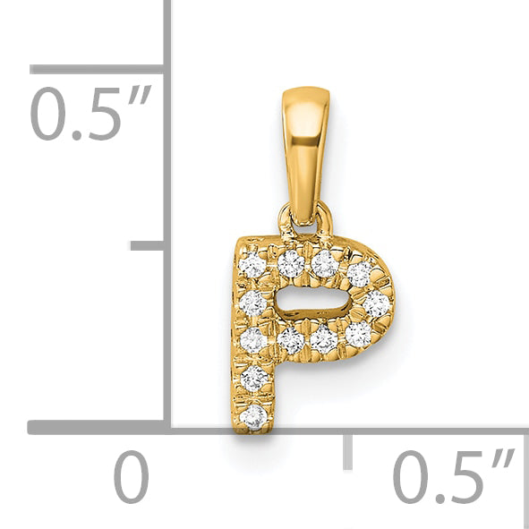 10K Diamond Letter P Initial with Bail Pendant Secondary image