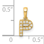 10K Diamond Letter P Initial with Bail Pendant