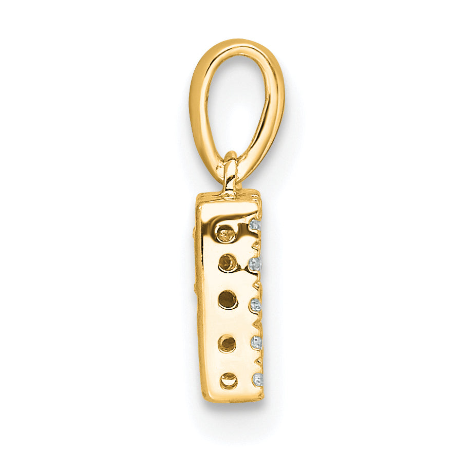 10K Diamond Letter R Initial with Bail Pendant