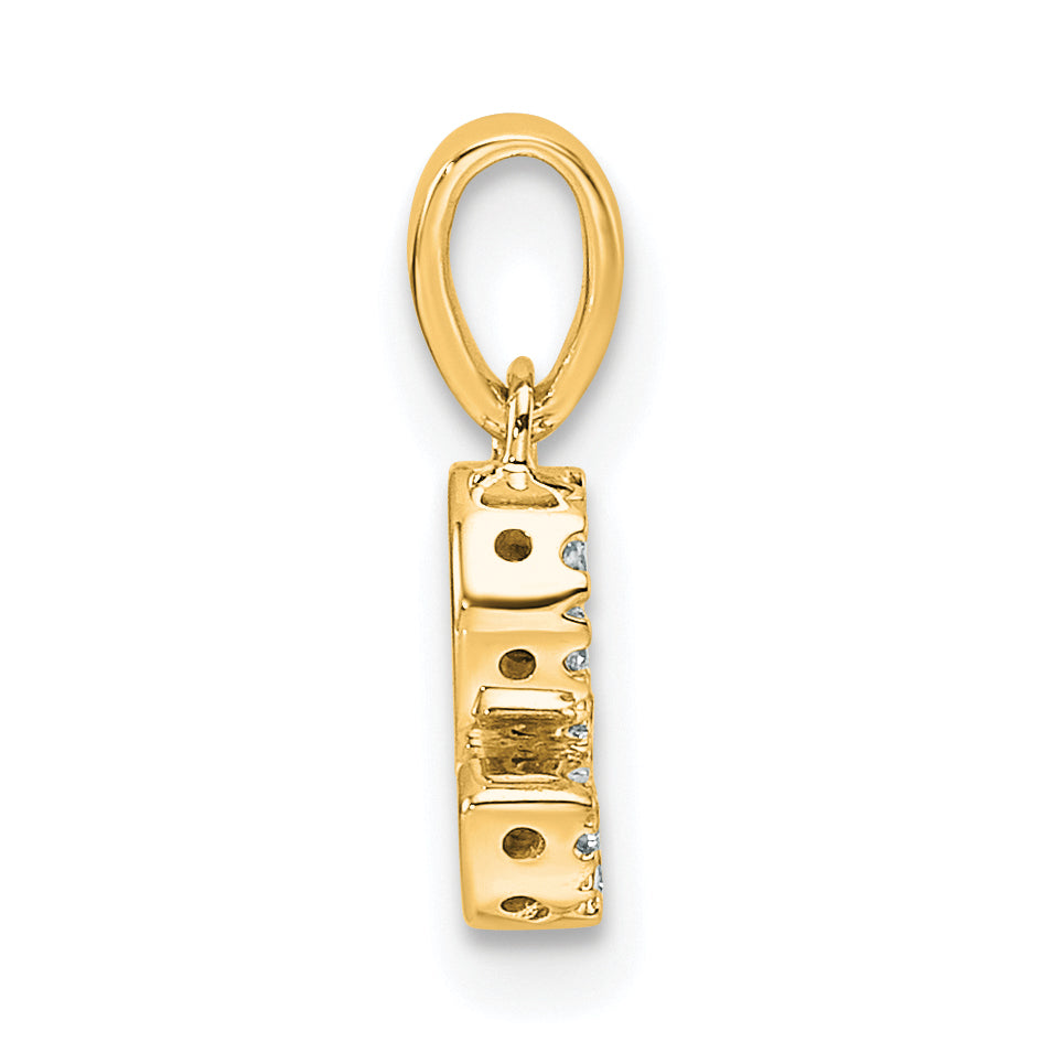 10K Diamond Letter S Initial with Bail Pendant