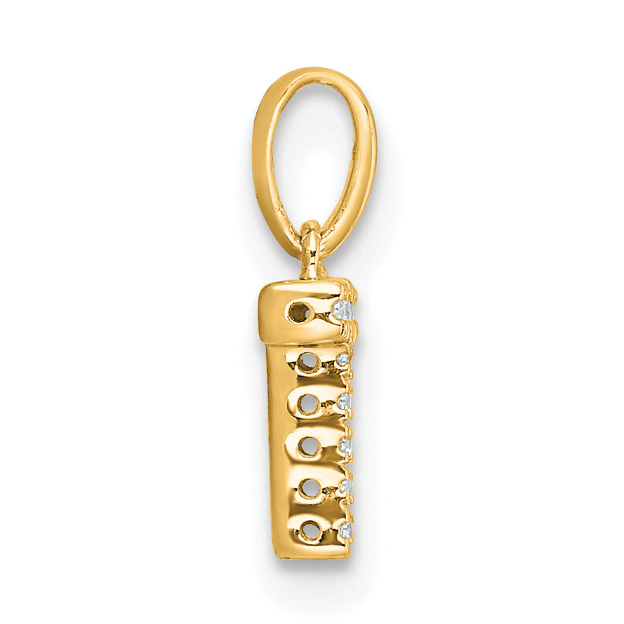 10K Diamond Letter T Initial with Bail Pendant