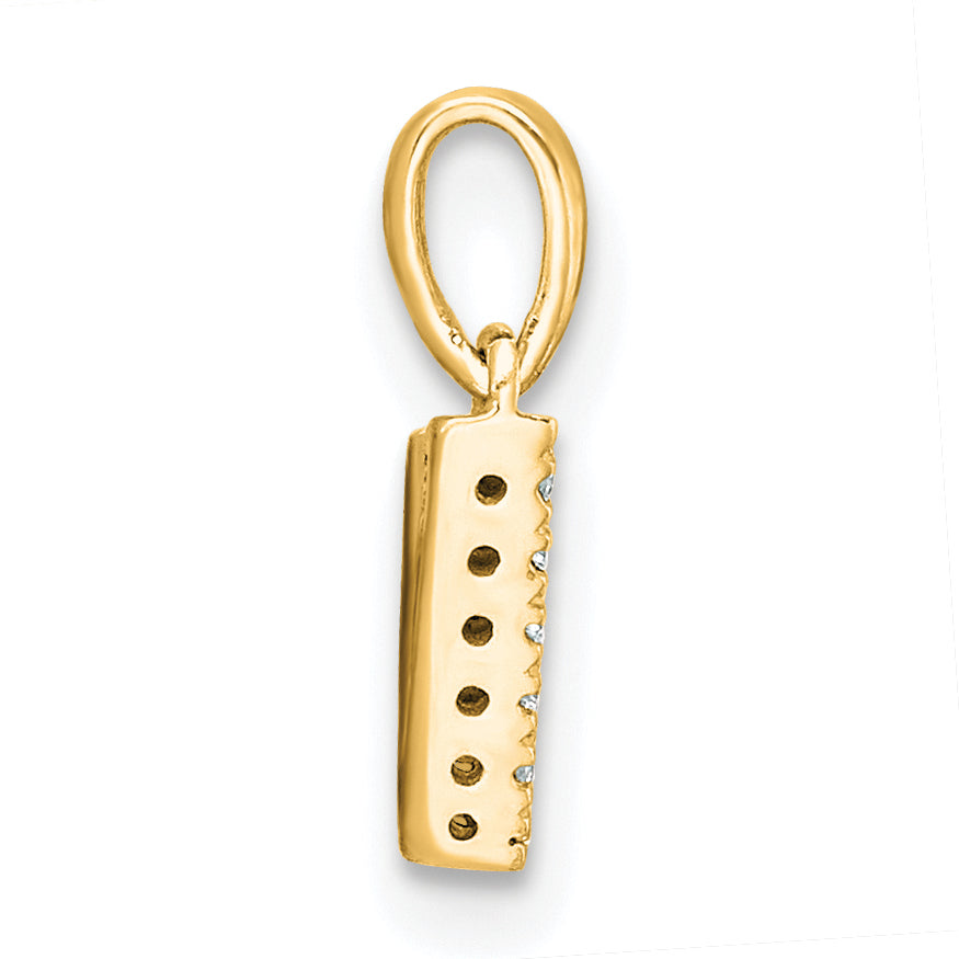 10K Diamond Letter V Initial with Bail Pendant