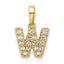 10K Diamond Letter W Initial with Bail Pendant