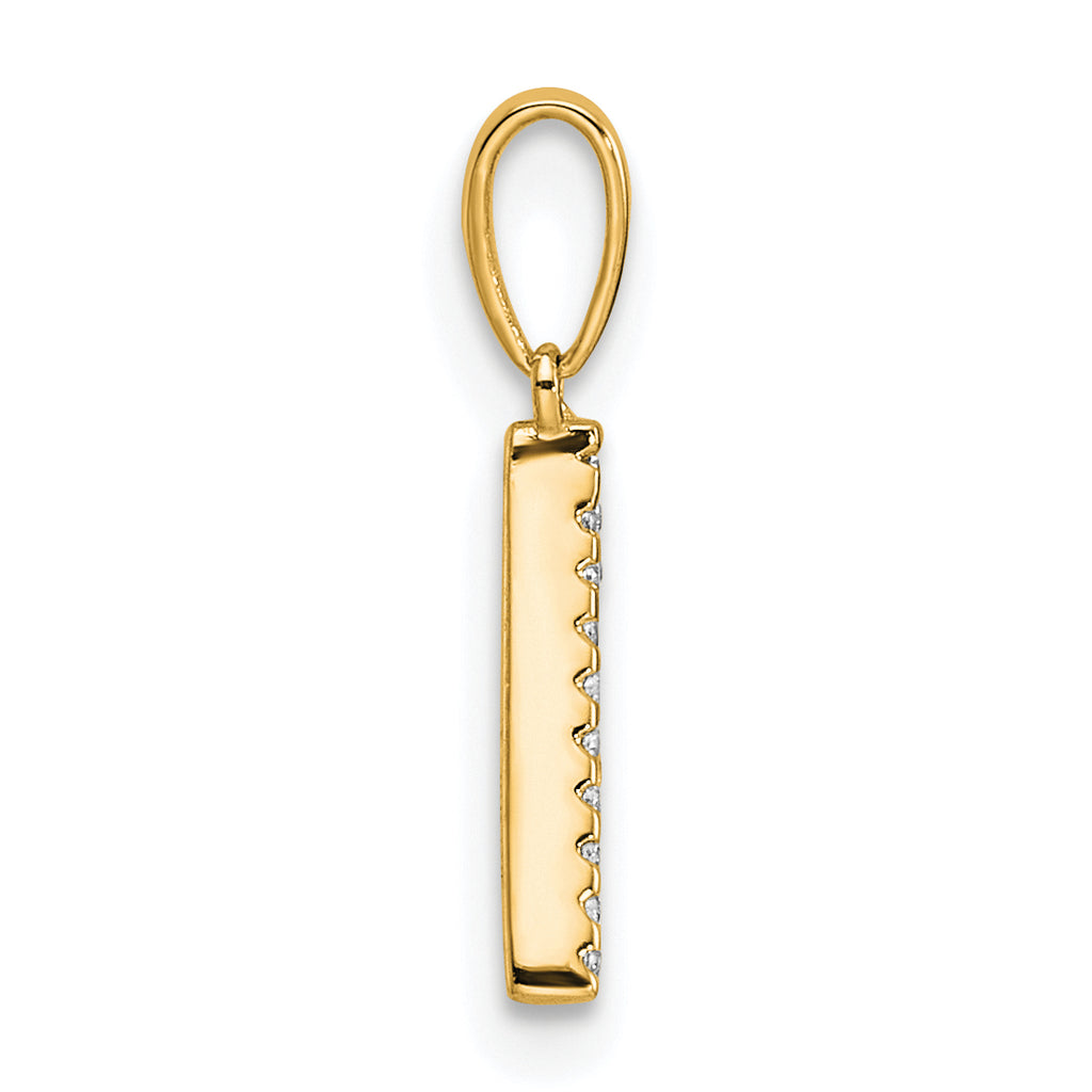 10K Diamond Letter A Initial Pendant