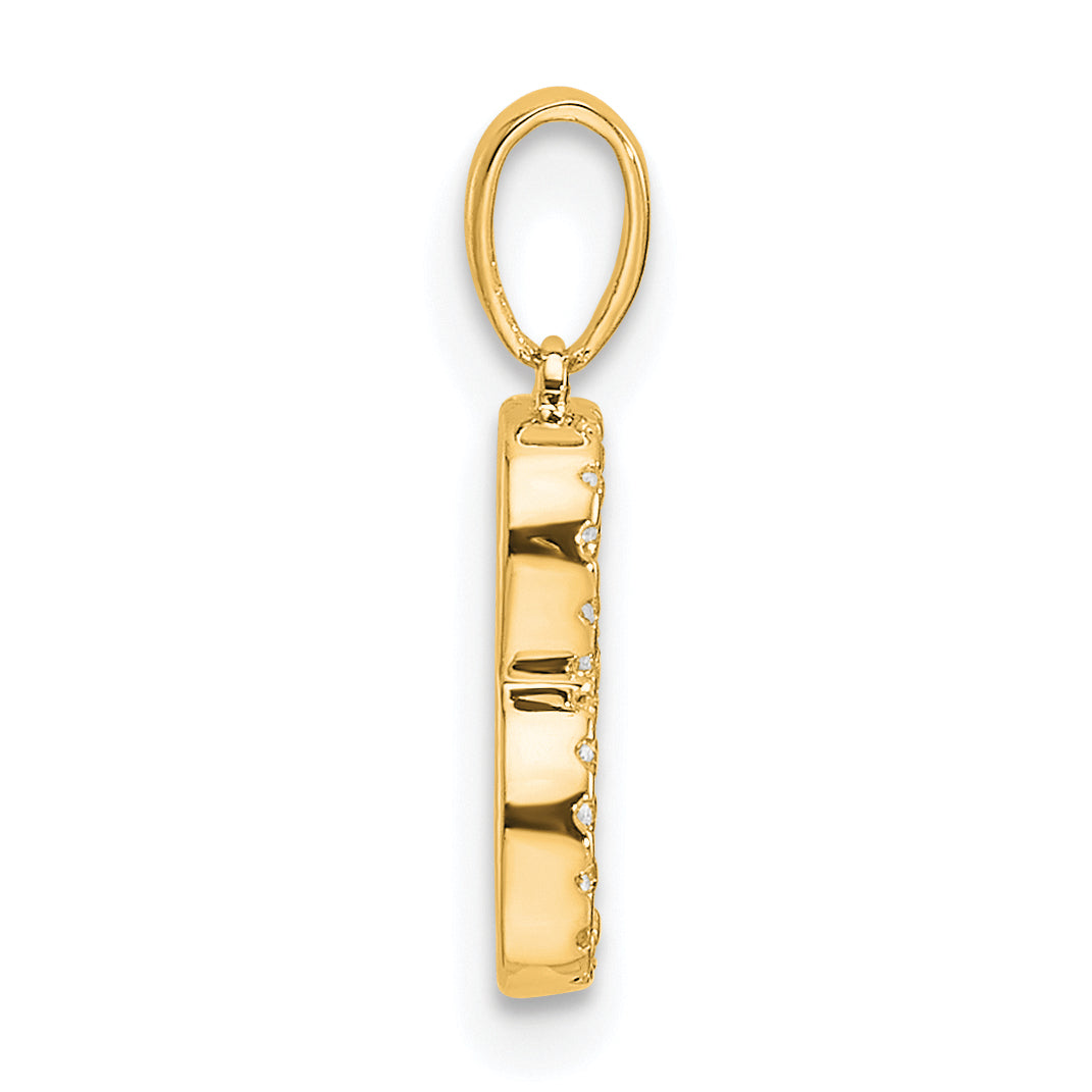 10K Diamond Letter B Initial Pendant