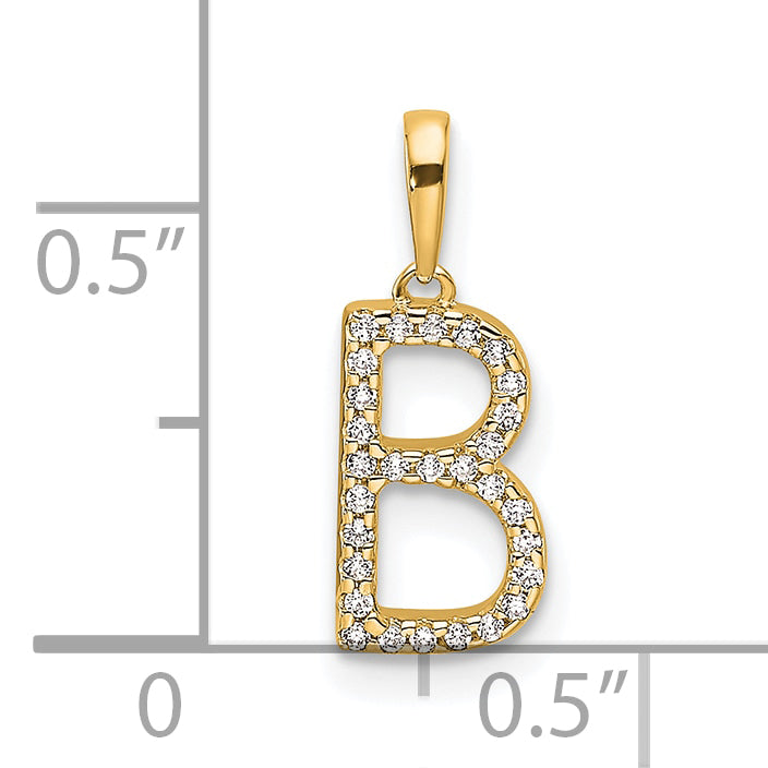 10K Diamond Letter B Initial Pendant Secondary image