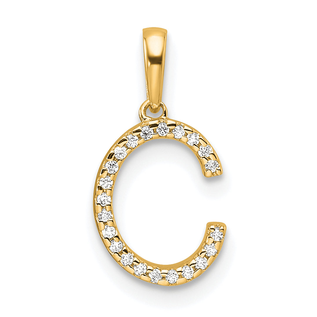 10K Diamond Letter C Initial Pendant Main image