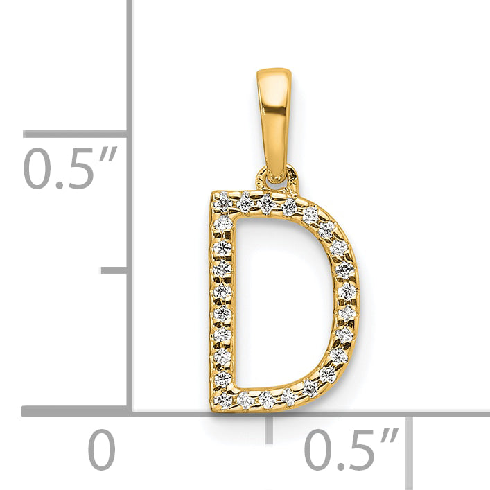10K Diamond Letter D Initial Pendant Secondary image
