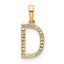 10K Diamond Letter D Initial Pendant