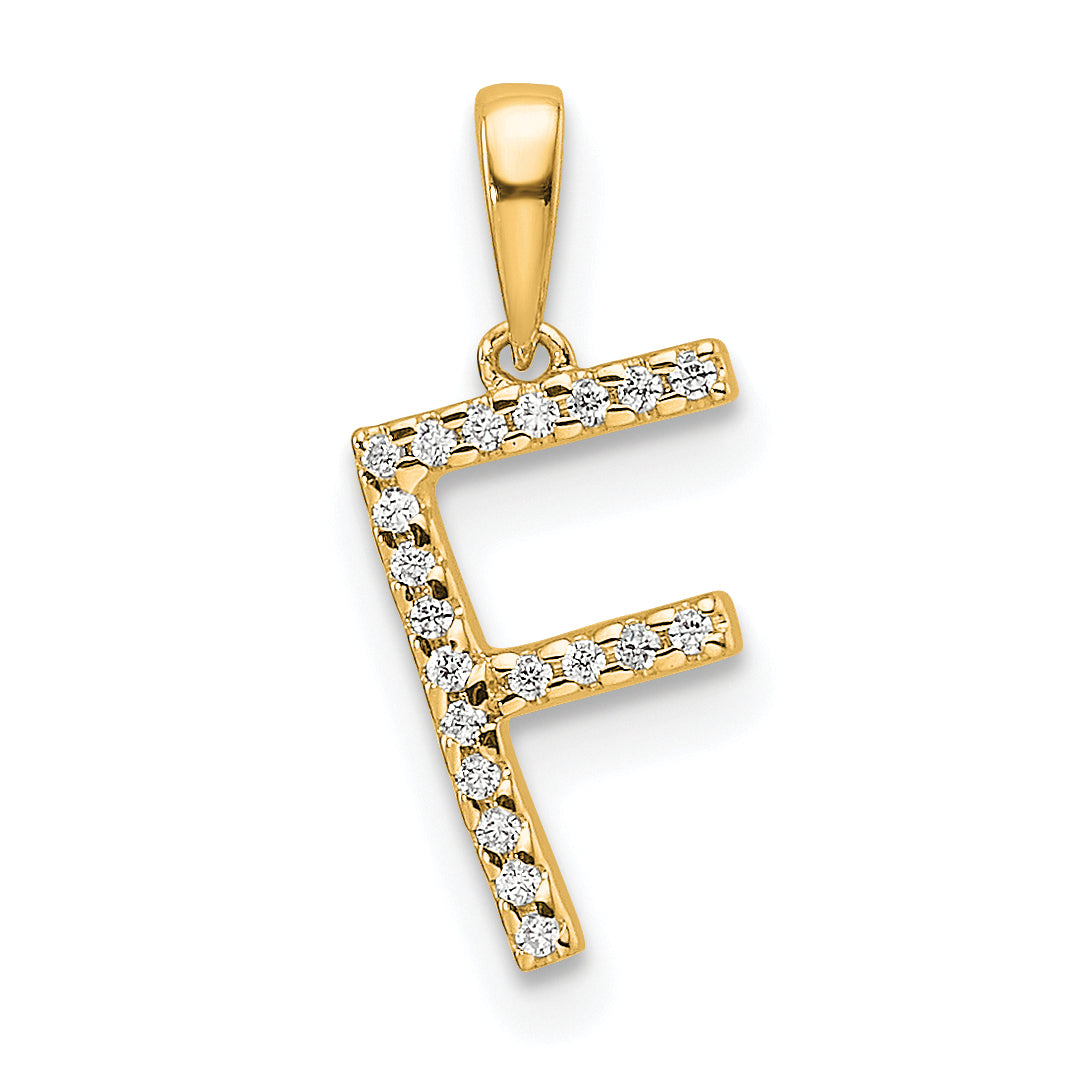10K Diamond Letter F Initial Pendant Main image