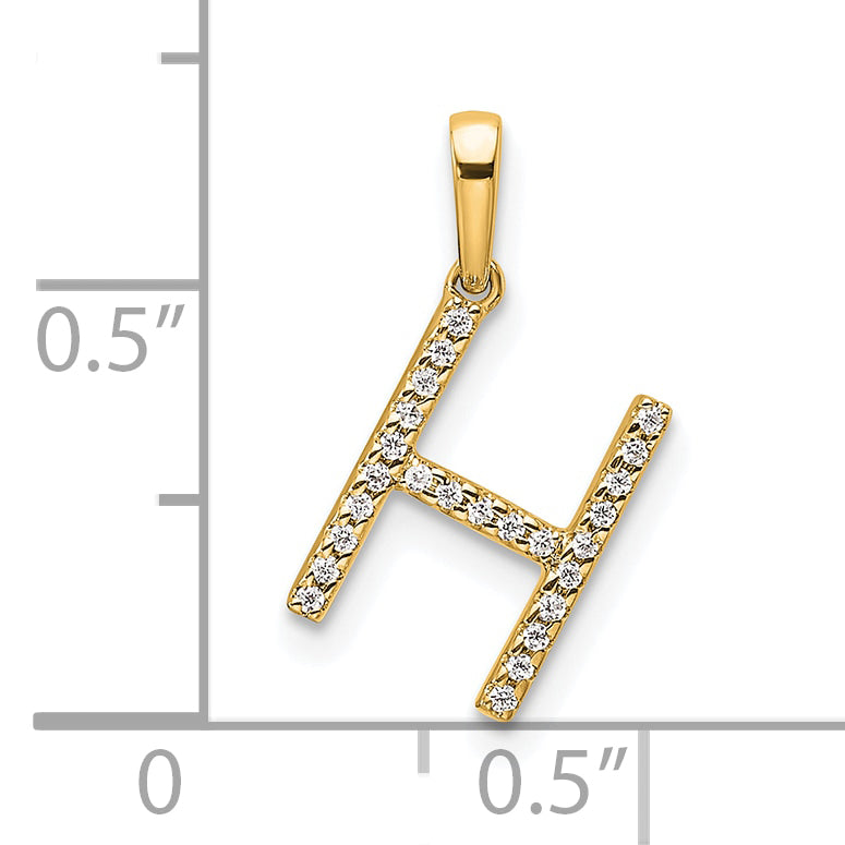10K Diamond Letter H Initial Pendant Secondary image
