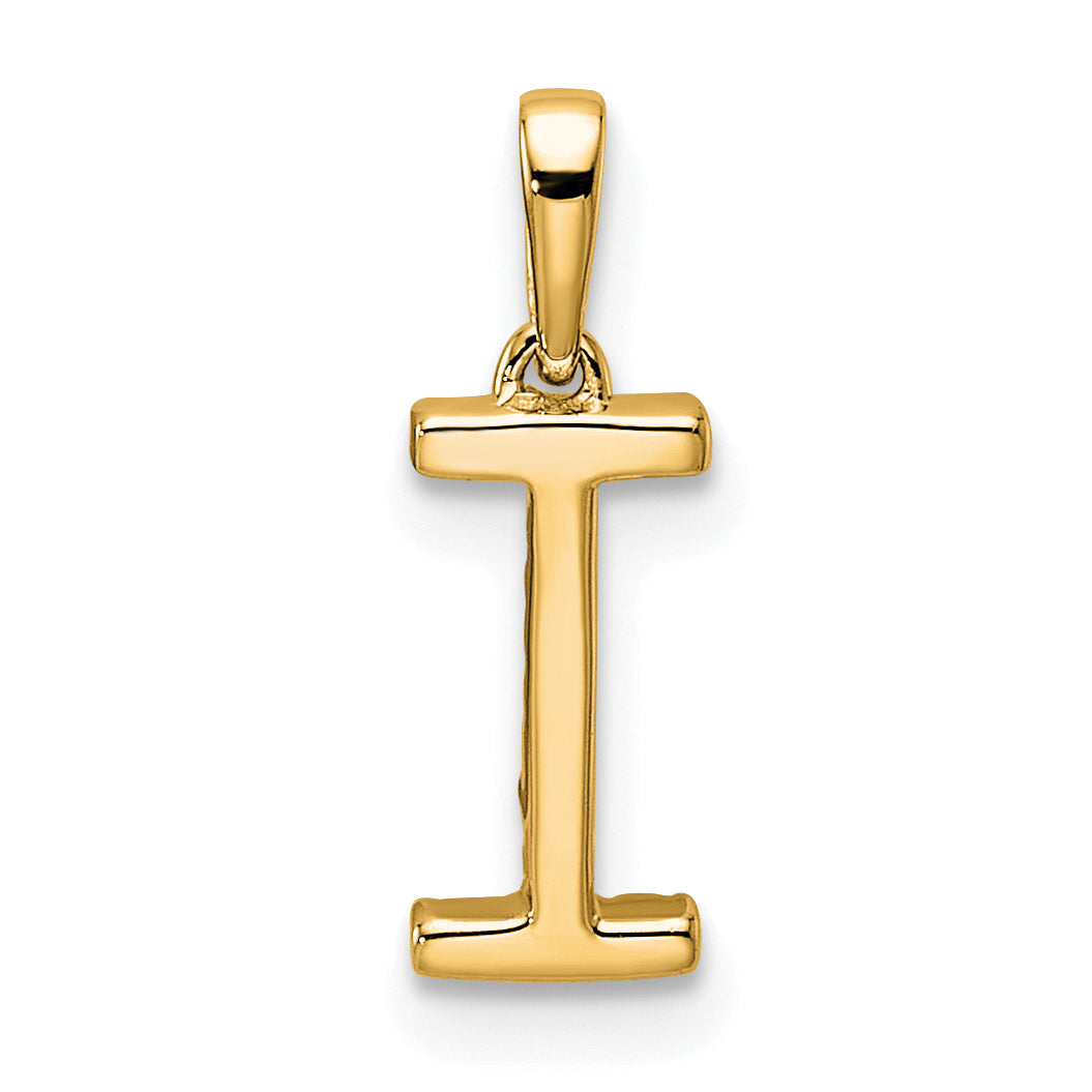 10K Diamond Letter I Initial Pendant