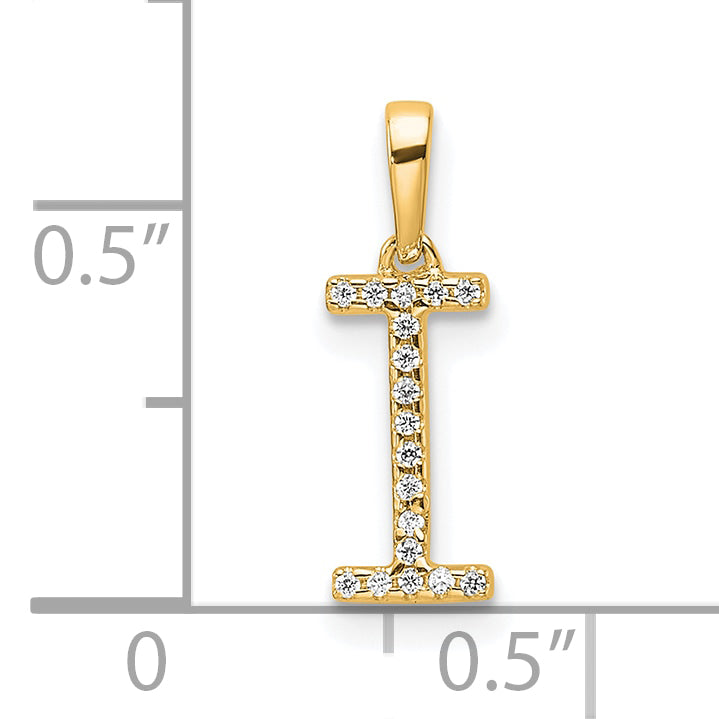 10K Diamond Letter I Initial Pendant Secondary image