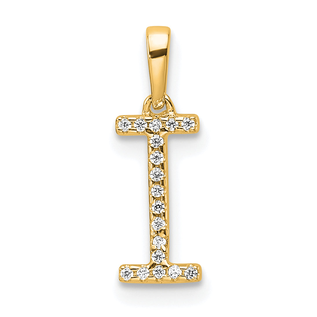 10K Diamond Letter I Initial Pendant Main image