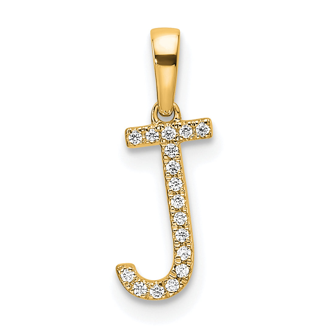 10K Diamond Letter J Initial Pendant Main image