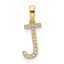 10K Diamond Letter J Initial Pendant